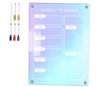 Sewroro Lavagna Magnetica Acrilica per Frigorifero Planner Settimanale Colorato Cancellabile Lavagnetta Memo Riutilizzabile per Cucina con Pennarelli Calendario Organizzatore Mensile