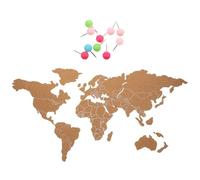 Sewroro Mappa del Mondo in Sughero Autoadesiva da Parete Pannello Decorativo Leggero e Semplice Bacheca Adesiva per Superfici Lisce per Decorazioni Casa e Ufficio