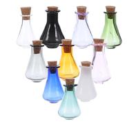 Sewroro Mini Bottiglie di Vetro Trasparenti con Tappo in Sughero Set da 10 Piccoli Barattoli Decorativi per Bomboniere Fai da Te Mini Bottiglie dei Desideri per Artigianato e