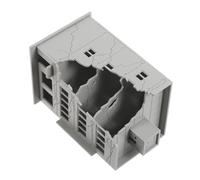 Sewroro Miniatura di Edificio Danneggiato in Scala Modello di Edificio in Rovina per Scenari Ferroviari Decorazione di Micro Paesaggi in Rovina della Città Ornamentazione Fai da Te per Tav