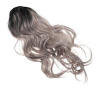 Sewroro Parrucca Sintetica Lunga Grigia Per Donna Parrucca Riccia Ondulata Rete Per Feste Cosplay Accessori Capelli Resistenti Al Caldo Lavabili e Riutilizzabili