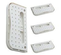 Sewroro Portascarpe da Parete Pieghevole 4 Pezzi in Plastica Bianca Organizer Sospeso Salvaspazio Custodia Protettiva Montaggio senza Fori per Ingresso Bagno Camper e Dormitorio