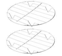 Sewroro Set 2 Pezzi Griglie Rotonde per Barbecue in Acciaio Supporto per Carne Pesce e Verdure Resistente e Lavabile in Lavastoviglie per Grigliate all'Aperto