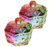 Sewroro Set 2 Pezzi Tazze Per Manicure Professionale in Vetro, Contenitori Per Nail Art Riutilizzabili, Piccoli Accessori Per Unghie Acriliche, Per Miscelare Monomeri e Polveri in Nail Studio