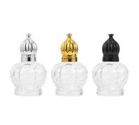 Sewroro Set 3 Flaconi Roll-On per Profumo da 15 Ml in Vetro Tappo a Corona Oro Nero e Argento Applicatore Roller per Oli Essenziali Contenitori Portatili per Viaggi e Uso Quotidiano