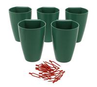 Sewroro Set 5 Tazze per Propagazione Fragole in Plastica con Fori Drenaggio e Forca Ancoraggio, Vaso da Semina Multiuso per Ortaggi e Erbe Aromatiche, Contenitore Leggero per Vivaio