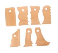 Sewroro Set 7 Pezzi Strumenti per Scolpire L'argilla in Legno, Kit per Ceramica Raschietti e Modellatori Sicuri per Artigiani e Appassionati di Scultura in Argilla Polimerica