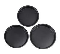 Sewroro Set da 3 Teglie da Rotonde in Lega di Alluminio Antiaderente Nero 6 8 10 per Microonde e Teglie per Torte Pizza e Dolci Domestico e Professionale