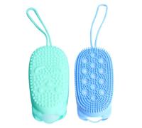 Sewroro Spazzola da Bagno in Silicone 2 Pezzi Cordino Asciugatura Rapida Spugna Doccia per Uso Domestico Accessorio Bagno Massaggio Delicato per Tutta la Famiglia Colore Colore Casuale