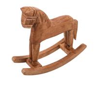 Sewroro Statuina Cavallo a Dondolo in Legno Intagliato Decorazione da Tavolo Vintage per Casa e Ufficio Mini Cavallo a Dondolo Artigianale per Cameretta e Centrotavola