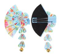 Sewroro Ventaglio Hair Clips Pom Pom e Campanello Ornamento per Capelli da Ragazza per Matrimonio Festa Ballo Banchetto Festa Concorso di Bellezza Foto Uomo Donna