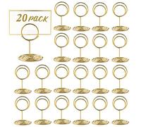 SEWSAW 20 Pezzi Segnaposto Numeri da Tavolo per Matrimoni Supporti per Cartellini Segnaposto Portacarte Rotondo Portafoto per Foto Cartellini Segnaposto Porta Memo per Feste Ufficio Banchetti