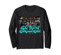 Sex Drums Rock And Roll | Band Banda Batterista Maglia a Manica