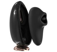 Sex HD Mirror - vibratore leccatore riscaldante - nero