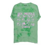 Sex Pistols T Shirt Pretty Vacant Band Logo Official Unisex Dye Wash Green, T-Shirt Unisex - Adulto, Green,