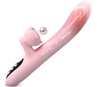 Sex Toy Coniglio Vibratori 4 in 1 Thrusting Vibrator con 7 Leccando Thrusting & Vibrating Modes, LCD Display Ricaricabile Riscaldamento Dildo Adulto Sex Toys & Games per Donne Coppie