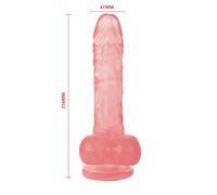 sex toy Dildo realistico testicoli ventosa vaginale anale jelly arancione 21,6 X