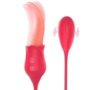 Sex Toy for Women Vibrators G Spot Clitoral Nipple Stimulator con 10 Leccare & 10 Vibrating, Lingua realistica 2 in 1 per le coppie Prelude & Donne Masturbazione