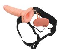 Fetish Fantasy For Him or Her Vibrating Hollow Strap-On Black