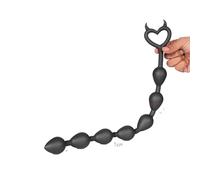Sex Toys Anal Beads 5/6/7 Anal Balls Liquid Silicone Soft Long Butt Plug 18+ Women Men Adult Anal Plug Sex Toys Prostate Massage(Black S)