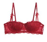 Sexy 1/2 Coppa Reggiseno in Pizzo Balconcino Mesh Ferretto Reggiseno Sfoderato Vedere Attraverso Bralette