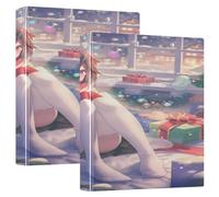Sexy Anime Natale 1 e 1/2 pollice Notebook Raccoglitori Tre Anelli con Tasca 1/2 Pack Forniture Per Ufficio Copertina Rigida