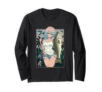 Sexy Anime Ragazza giapponese Pescatore Ragazza Pesca Bass Maglia a Manica