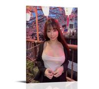 Sexy Asian Girl Standing Under The Street Light Canvas Print 40 x 60 cm
