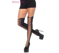 Sexy CALZE NERE collant disegnate taglia unica opache velate 80 den NERO/NUDO