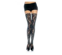 Sexy collant leg avenue in pizzo nero, Taglia Taglia unica, Colore Nero