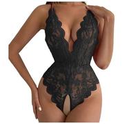 Sexy di Natale per le donne, lingerie sexy da donna, biancheria intima sexy, set di lingerie sexy per donne con allacciatura al collo, biancheria da notte dolce per Oktoberfest, Nero , XXXL