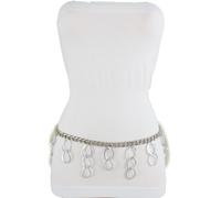 Sexy Donna Metallo Argento a Catenina Goccia Pendente Fianchi Vita Cintura XS
