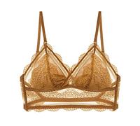 Sexy donna senza anello in acciaio francese Big Open Back Bella schiena reggiseno a forma di U estate ultra sottile reggiseno reggiseno reggiseno intimo, giallo., M