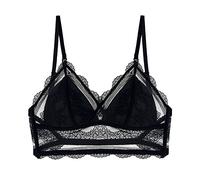 Sexy donna senza anello in acciaio francese Big Open Back Bella schiena reggiseno a forma di U estate ultra sottile reggiseno reggiseno reggiseno intimo, Nero , S