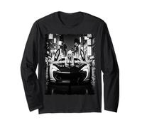 Sexy donna su T shirt - Sexy bionda facendo spaccature su auto BW Maglia a Manica