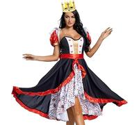 Sexy Donne Vestito Poker Regina di Cuori Fantasia Costume Halloween Carnevale per Donne Adulte Partito Cosplay Vestito,2,L
