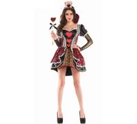 Sexy Donne Vestito Poker Regina di Cuori Fantasia Costume Halloween Carnevale per Donne Adulte Partito Cosplay Vestito,1,L