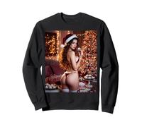 Sexy Girl Graphic Tee - Sexy Santa's Helper con Cupcake Felpa