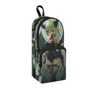 Sexy Little Devil Anime Girl Nylon 3 scomparti astuccio con cerniera studio e astuccio multifunzionale con cerniera cancelleria scuola per infermiere college 1600 ml