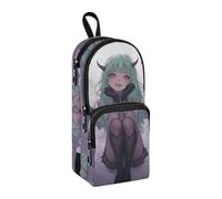 Sexy Little Devil Anime Girl Nylon 3 Scomparti Astuccio Portapenne Astuccio Astuccio Multiuso ed Estetico Astuccio per Cancelleria Organizzatore per Preppy Preppy School 1600 ml