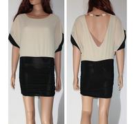 Sexy miniabito donna vestitino abito voile trasparente scollo schiena Made Italy