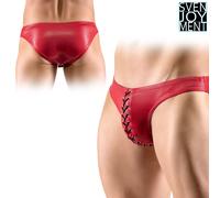 Sexy Mutanda Slip Rossa Lucida e Attillata Con Allacciatura Svenjoyment Uomo