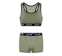 Sexy Pelle Intimo Set di biancheria intima da donna, due pezzi, Pigiama Biancheria intima senza Anelli, Set di biancheria intima Sportiva Canotta Grande, verde, L