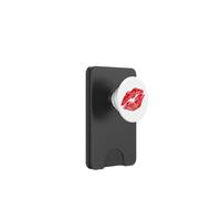 Sexy Red Lips Lipstick Girl Kiss on White PopSockets PopWallet per MagSafe