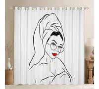 Sexy Red Lips Tende per finestra per camera da letto Vivere Bella Ragazza Dopo la doccia Tenda Luminosa alla Moda Donne Tende Finestra Moderna Signora Trattamenti Finestra W66*L72