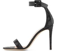 Sexy Round Open Toe Sandali Tacco Alto per Le Donne Classico Strappy Tacchi A Spillo Sandali da Partito Semplice Lace Up Comfort Wedding Pompe da Sposa, Black, 5 UK