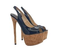 Sexy Sandals cubista tacco a spillo 17.5 cm stiletto - KH30 SUGHERO NERO