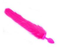 Sexy Silicone Butt Plug Fox Tail SM Games Cosplay Anal Plug Prostate Massage Adult Sex Toys For Women Erotic Sex Product(Rosered)