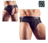 Sexy Slip Neri Elasticizzati Semitrasparente con Retro Scoperto e Strisce Lucide