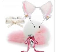 Sexy Soft Cat Ears Headbands Collar Erotic Cute Fox Tail Anal Plug Adult Game Shop Nipple Clip SM Sex Toys For Female Male(Yellow)